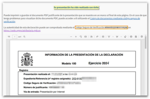 imprimir declaración de la renta